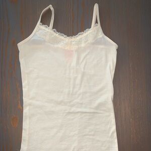 Nollie Light Yellow Lace Trim Cami Tank Top